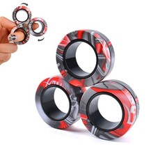 Cevioce 3Pcs Magnetic Rings Fidget Toy Set, ADHD Anxiety Small, Unspecified