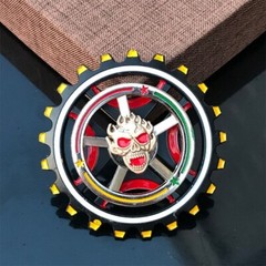Premium Metal 2 Way Spinning Fidget Spinner Skulls Toy Boys Heavy Duty Cool Big