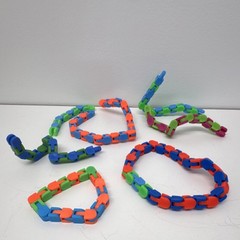 Set of Multi-Color Interlocking Fidget Blocks Sensory Toy – Tactile Surface