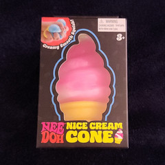 Nee Doh Nice Cream Cone Squish Squeeze Toy Pink/Yellow Age 3-4