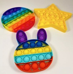 Creatov Pop It Fidget Toy 3 Pack Rabbit Round Star Sensory Bubble Push Toys
