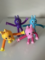 4 Pack Sensory Toys Bunny Suction Cup Pop Tubes