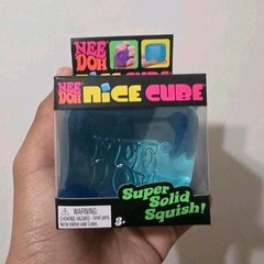Schylling NeeDoh Nice Cube Super Solid Squish Tactile Squeeze Toy, Blue