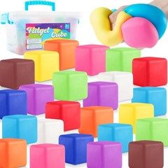 Stress Balls Fidget Toys for Kids: 24 Pack 1.6 inches/4 cm, Multiple Colors