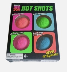 Teenie NeeDoh Hot Shots 4 Pack Squishy Fidget Stress Balls AUTHENTIC