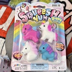 Ja-Ru Jiggly Unicorns Tactile Squeeze Toys 4-Pack A Total Of 13 Packs Bulk Lot
