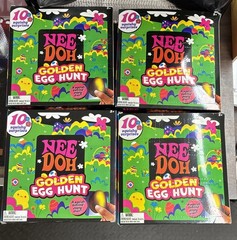 Nee Doh Golden Egg Hunt Squeezable Set-10 Squishy Surprises (4 sets) New