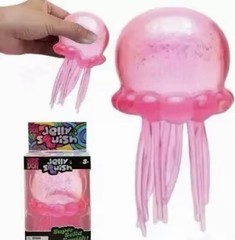 NeeDoh Jelly Squish Jellyfish Super Solid Squish Toy Pink/Purple 3-7