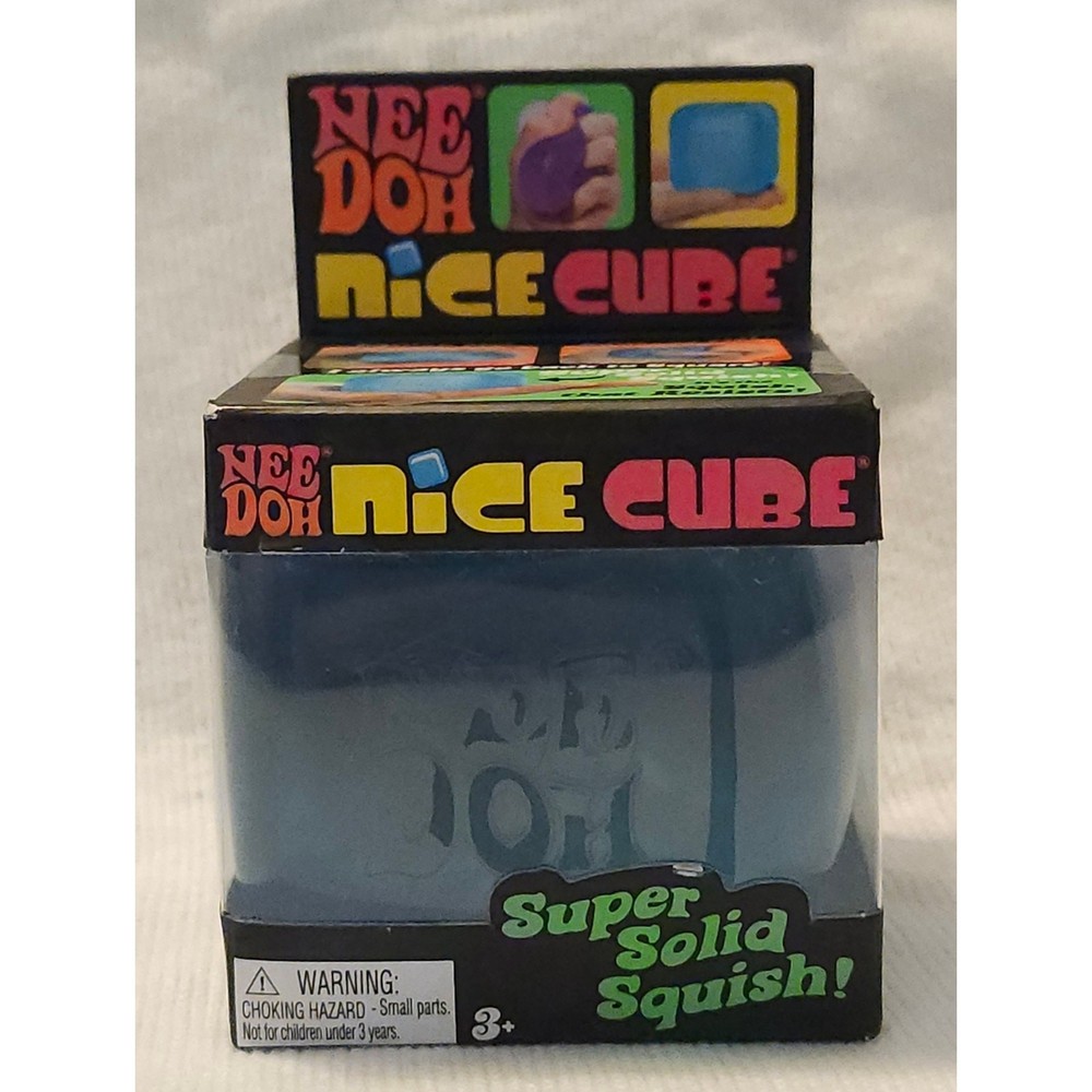 Nee Doh Nice Cube Super Solid Squish – Blue NIB SEALED
