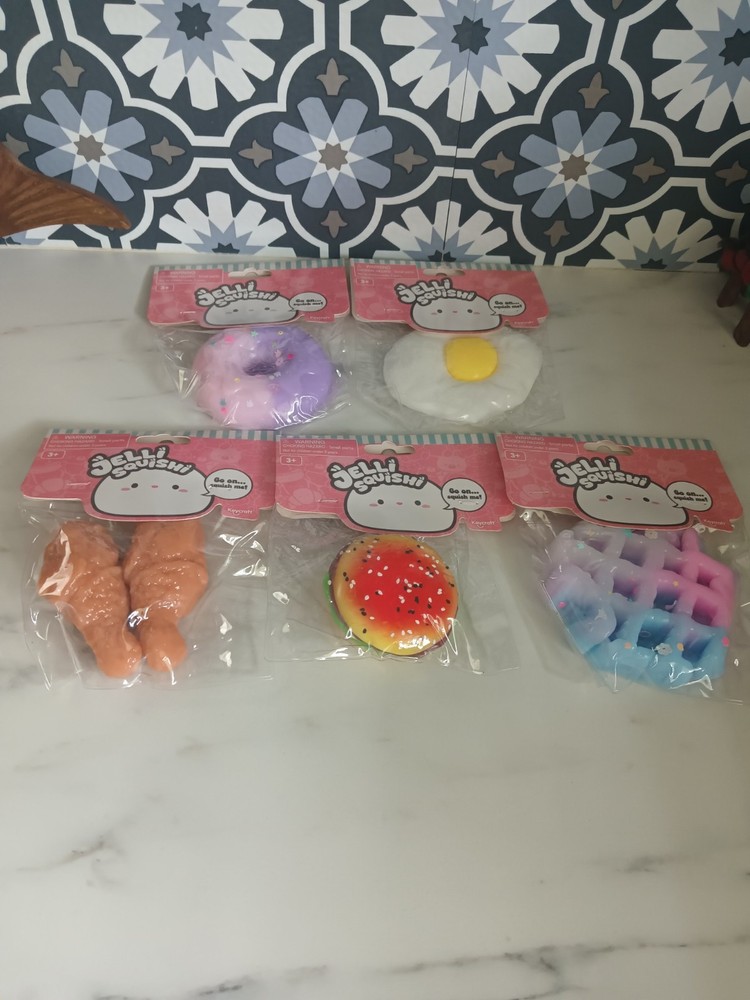 Jelli Squishi Sensory ASD Anxiety Stress Relief Toy Food Lot Of 5