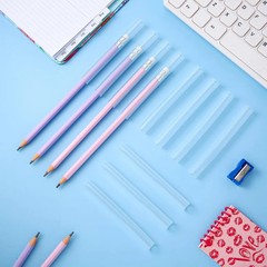Pajean 20 Pieces Kids Chewable Clear Pencil Toppers for Sensory Pencil Toppers S
