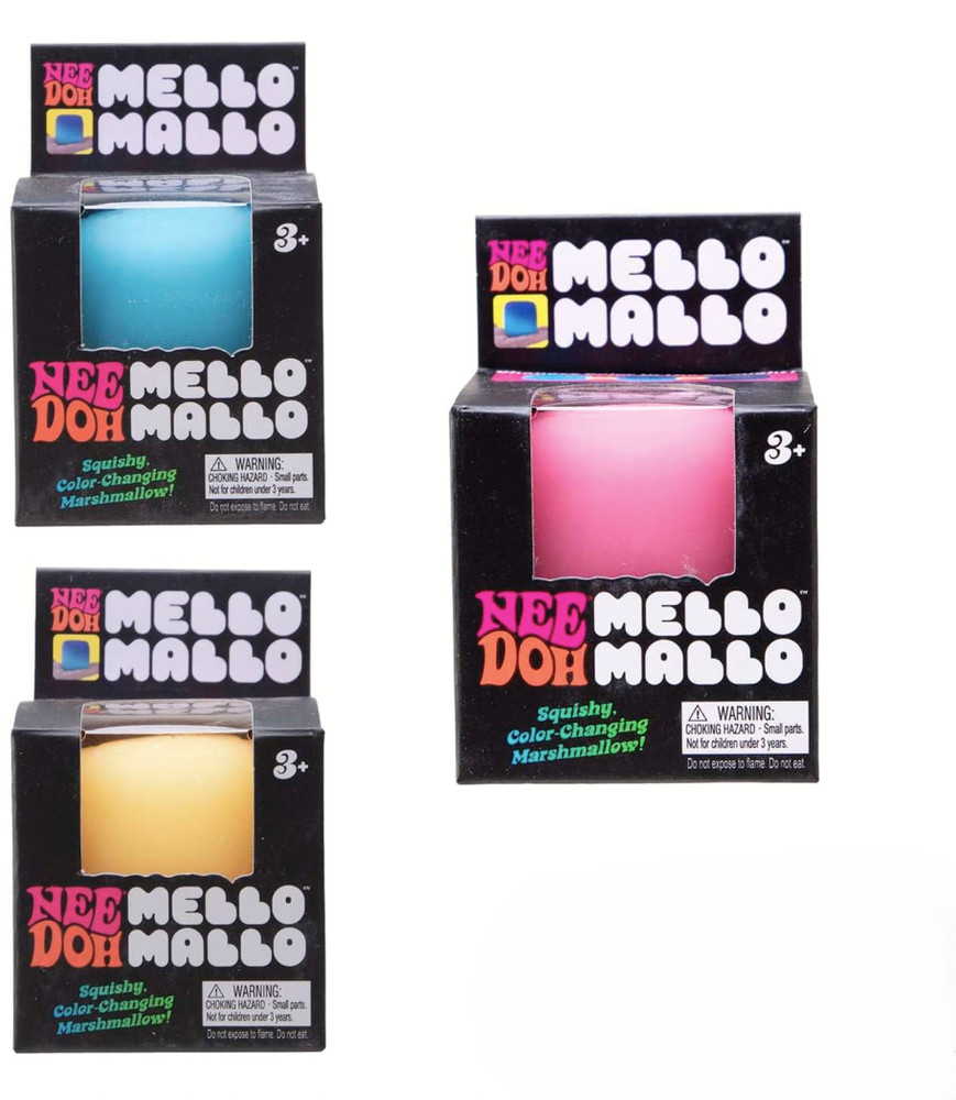 Authentic NeeDoh Mello Mallo Color Changing Squishy Sensory Viral Toy Set of 3
