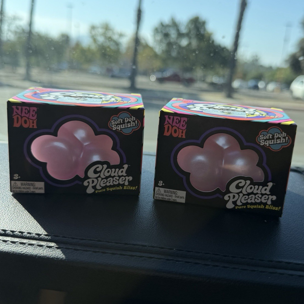 Nee Doh Cloud Pleaser Soft & Squishy Squeeze Toy Pink 2 Boxes