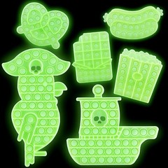 6 PCS Pop Bubble Fidget Toy Glow-in-the-dark Green Giant Pop Bubble Fidget Toy