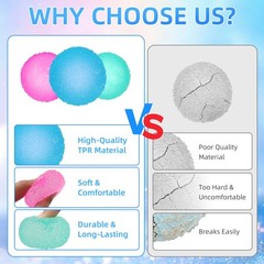 Faukait 3Pcs Squishy Textured Stress Balls Silky Soft Memory Gel Squeeze Balls