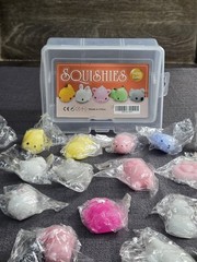 Mini Animal Mochi Squishy Toy Lot With Storage Case Kawaii Fidget Toys
