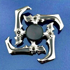 Cool Black Silver Fidget Spinner Toy All Metal Boys Girls Kids Adults ADHD Focus
