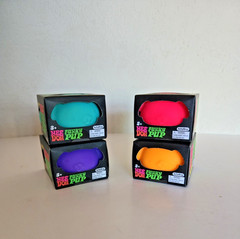 Needoh Funky Pup 100% Authentic 1 Set 4) Teal-Purple-Pink-Orange New.
