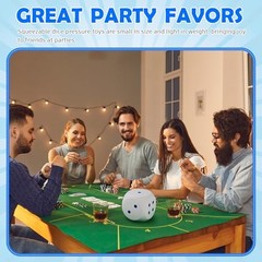 Large 5 Inch Foam Dice, Jumbo 6 Sided Giant Dice for Casino Party & White