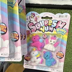Ja-Ru Jiggly Unicorns Tactile Squeeze Toys 4-Pack A Total Of 13 Packs Bulk Lot