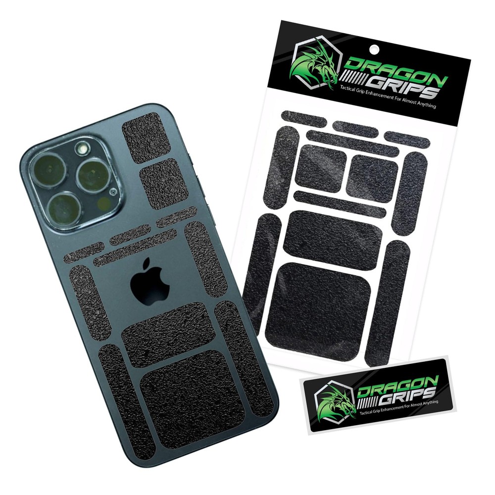 Dragon Grips 13-Piece Rectangular Rubber Grip Tape Pack – Black 1 pack,