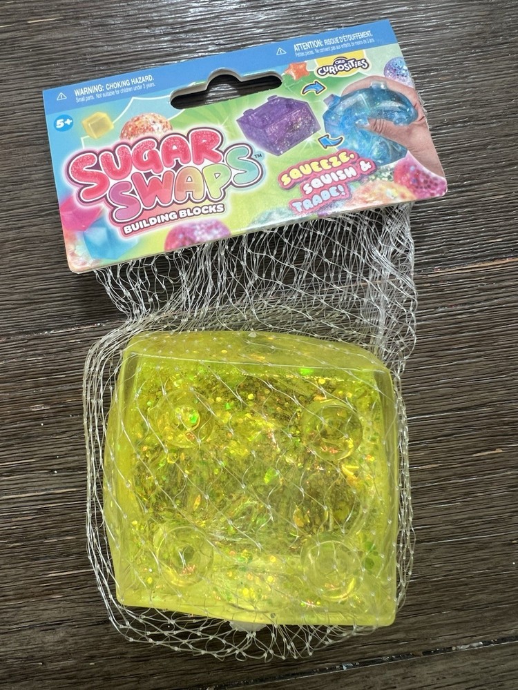 ORB Sugar Swaps Building Blocks Squishy Yellow Glitter Sensory Fidget Toy 5+