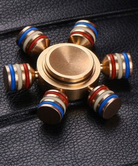 Brass Fidget 6 Point Hand Spinner Finger Gyro Toy EDC Focus Stress Reliever Toys