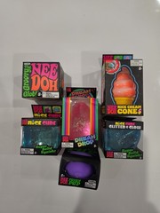 Needoh Bundle Of 6 – Nice Cube- Dream Drop- Funky Pup- Glitter- Nice Cone- Glob