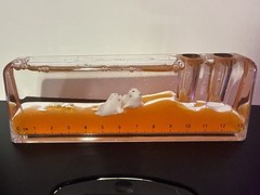 Liquid Motion Bubbler Ruler Desk Toy Orange Floating Seal Sensory Timer 13cm