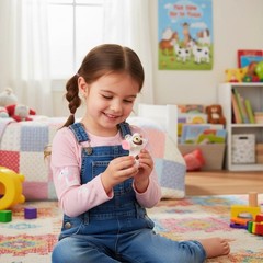 Warm Fuzzy Poppin Peeper – Cow, Sensory Toy for Autism Calming Needs