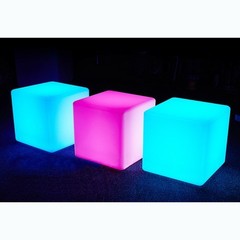RGB Light Up Square Cube LED 12″ Party Decor Lighting Furniture With 15m Remote