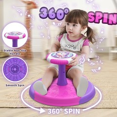 Unicorn Sit and Spin Toys for Toddlers Girls, 360° Toddler Spinning Seat wi