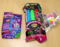 10- Assorted Lot of Sensory Toys, Looney Tunes Push-Pop, Fidget Toys, New w Tags
