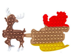 Santa in Sled Reindeer Jumbo Fidget Pop Bubble Toy Its 10 inches by 15 inches