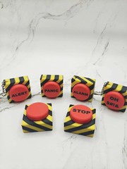 Panic Button Fidget Keychains Classroom 30 Pack Red Button Sensory Clickers