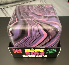 Nee Doh Nice Cube Super Solid Squish Squeeze Toy – Purple Pink Black