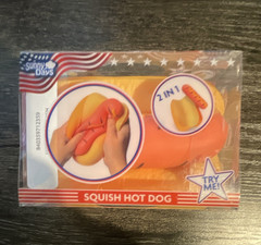 Sunny Days Squish Hot Dog 2-in-1 Tactile Squeeze Toy Orange/Red/Yellow Ages 3+