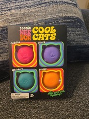 NeeDoh Teenie Cool Kittens 4-Pack Schylling Squishy Cats Fidget Stress Toy NIB