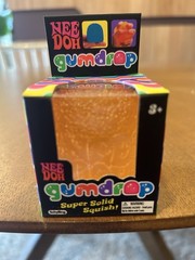 Schylling Nee Doh Gumdrop Super Solid Squish Orange Tactile Squeeze Toy 4-7