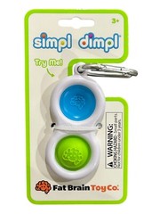 Fat Brain Toys Simpl Dimpl, Simple Dimple, Blue and Gree Popping Fidget Keychain