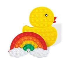 Jasilon 2 Pcs. Push Bubble Pop Fidget Sensory Toy Silicone Stress Reliever