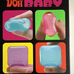 AUTH!! Schylling NeeDoh Nice Ice Baby 4 pack, Mini Nice Cube 1Pink 2Blue 1Purple