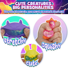 Power Your Fun Glitter Gobblers Squishy 6 pack Fidget Toys for a Child Age 3+ &