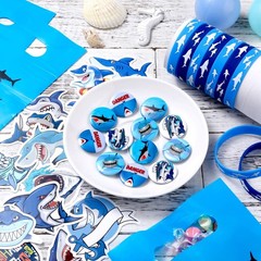 Jerify 110 Pcs Shark Party Favors Keychains Tooth Necklaces, Silicone Bracele…