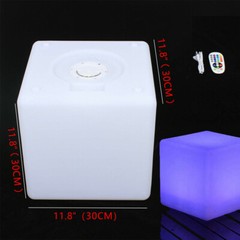 RGB Light Up Square Cube LED 12″ Party Decor Lighting Furniture With 15m Remote
