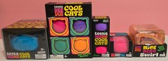 Needoh Nee Doh Lot of 5 Bundle Set Super Teenie Fuzz Ball Cats Nice Berg Swirl