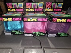 ​NeeDoh Nice Cube Lot of 3 Schylling Sensory Fidget Squish Toy Blue Pink Purple