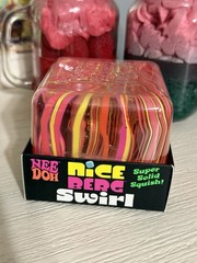 NeeDoh Nice Berg Swirl XL Giant Nee Doh Squishy Swirl Cube Orange Pink Yellow