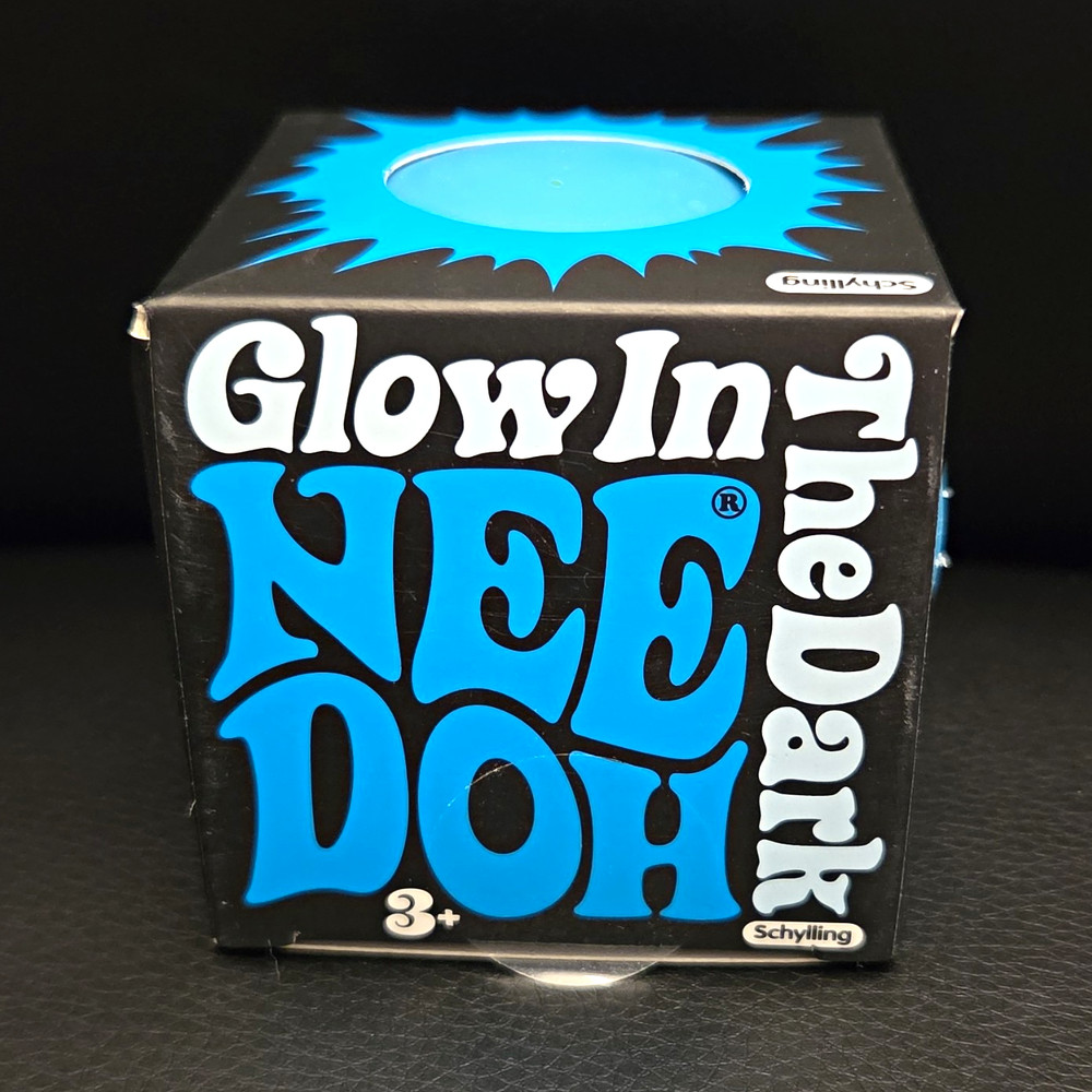 Schylling Glow in the Dark NeeDoh Groovy Grabbing Glob Squeeze Toy 3+ Blue