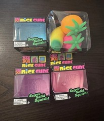 Schylling NeeDoh Groovy Fruit + Nice Cube Super Solid Squish x3 NEW IN BOX !!